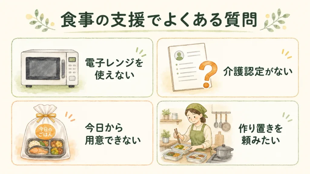 高齢の親の食事支援についてよくある4つの質問