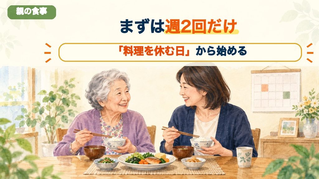 宅配食を一緒に味見して週2回から試す親子