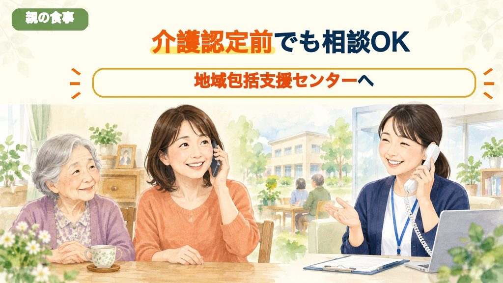 介護認定前に地域包括支援センターへ電話相談する家族